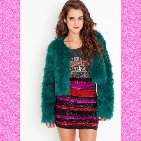 Motel Rocks Jackets & Blazers - Motel Rocks Faux Fur Cropped Jacket